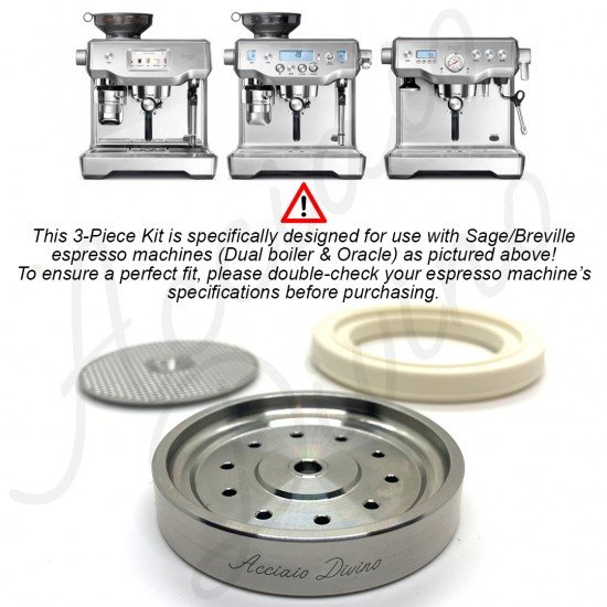 Stainless Steel Shower Screen 3 Piece Kit for Sage/Breville Dual Boiler Machines