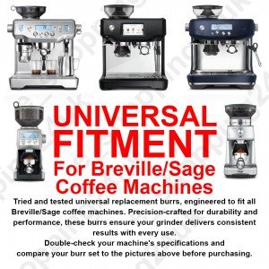 (6 Point) Replacement Upper & Lower Conical Grinder Burr Set for Sage/Breville Espresso Machines