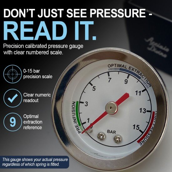 Precision Calibrated Pressure Gauge + OPV 9 Bar Spring Upgrade Mod for Sage/Breville Espresso Coffee Machines BES870, BES875, BES876