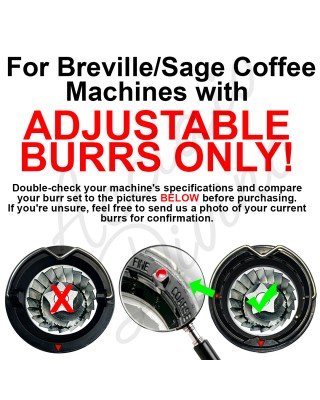 (5 Point) Replacement Upper & Lower Conical Grinder Burr Set for Sage/Breville Espresso Machines