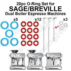 O-Ring Servicing Kit for Sage/Breville Dual Boiler Coffee Machines - Silicone Seals for Hose, Thermal, and Steam Probes SES900 SES920 SES980