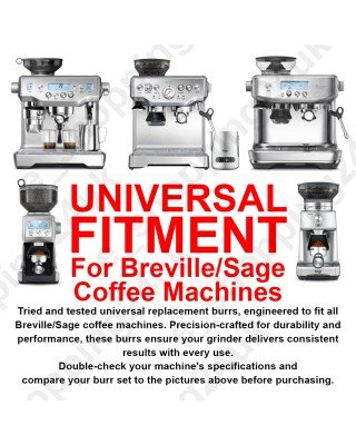 (5 Point) Replacement Upper & Lower Conical Grinder Burr Set for Sage/Breville Espresso Machines
